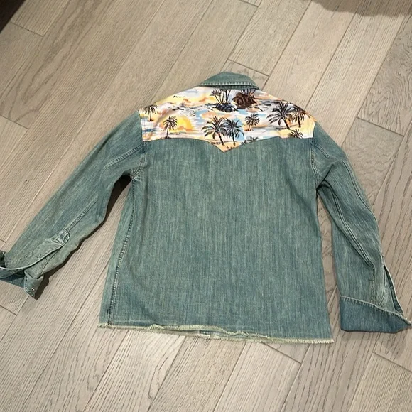 Le Superbe Surf Cowboy pearl snap Size 8/M - Picture 7 of 9